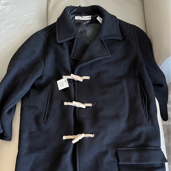 NWT - Zara ZW Limited Edition Women’s Toggle 75% Wool Blended Coat - Size L - Picture 7 of 16